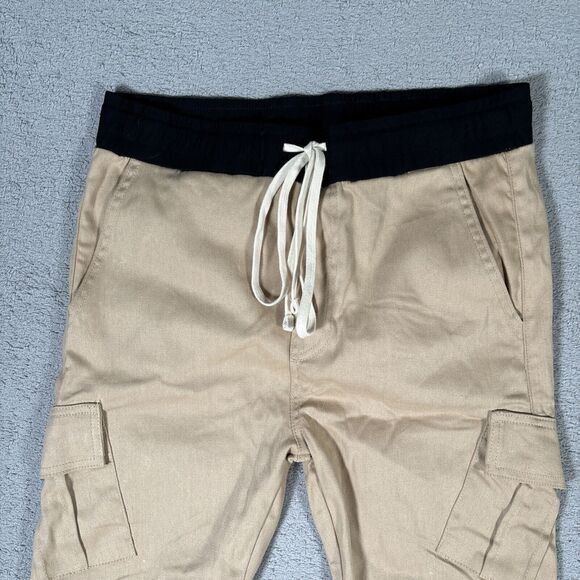 NWT MNML Cargo II Pants Women’s Size L Stretch Drawstring Tan Khaki - Picture 6 of 11